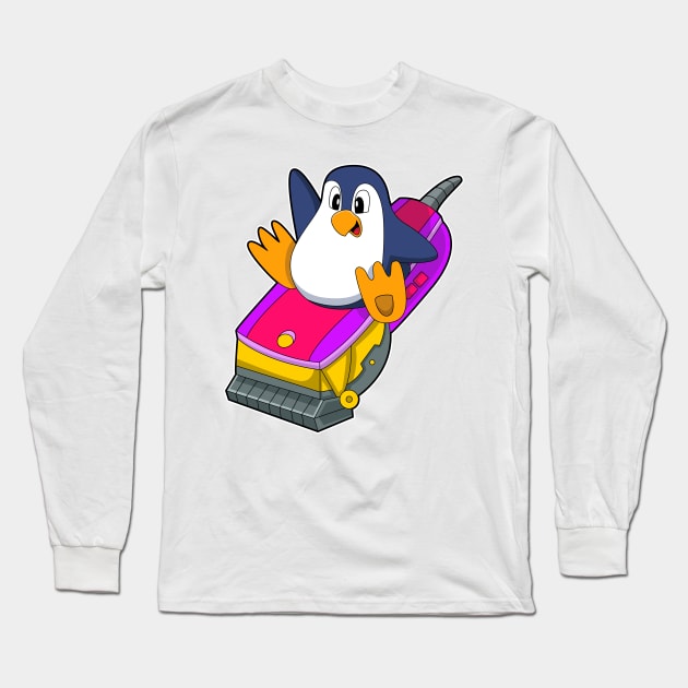 Penguin as Hairdresser with Razor Long Sleeve T-Shirt by Markus Schnabel